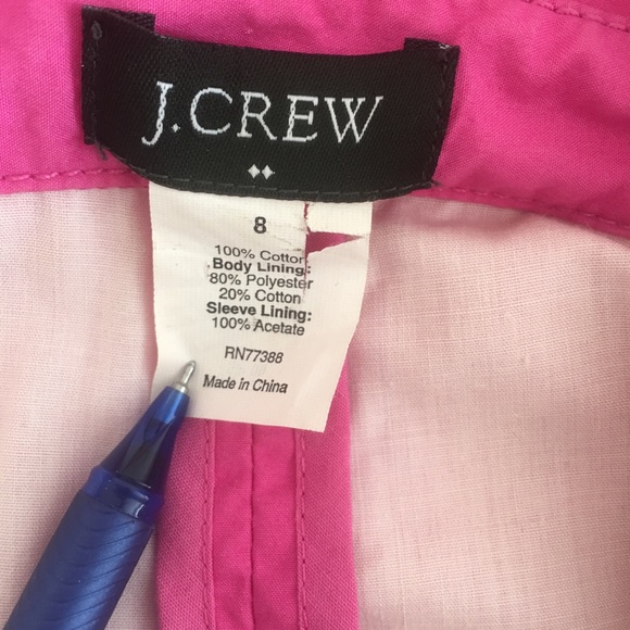 J. CREW LIGHTWEIGHT HOT PINK BELTED TRENCH COAT - Picture 4 of 4